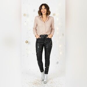 New J.Crew Collection Sequin‎ Classic Top 2 Long Sleeve Button Down Shirt BV869